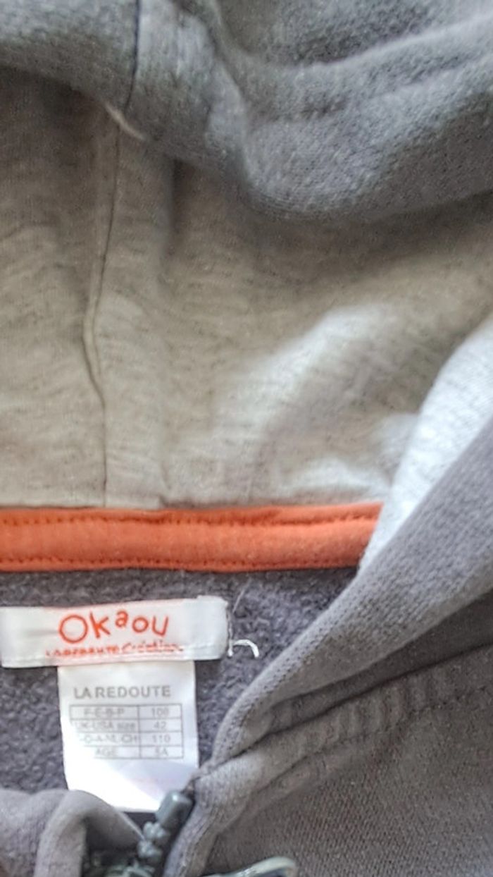 Sweat zippé à capuche La Redoute 5 ans - photo numéro 4