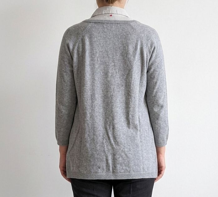 Haut 2-en-1 Tissaia - Chemise rayée & Gilet gris - Taille 38/40 - photo numéro 2
