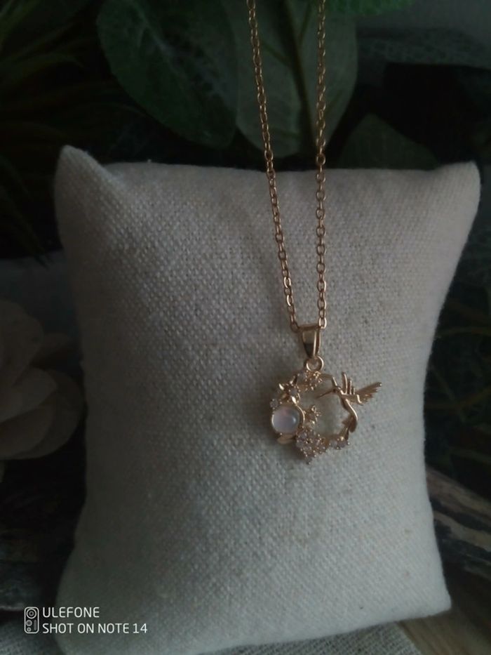 Collier colibri et pierre opaline - photo numéro 4