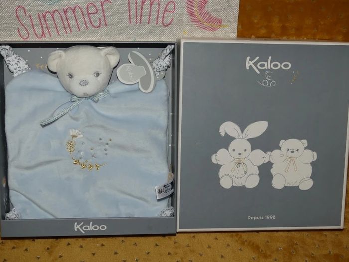Doudou plat ours bleu kaloo perle 🐻Neuf