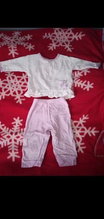 Pijama 2 pièces sans pieds 12 mois l enfant do blanc et parme