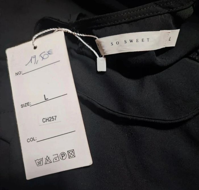 Dernier prix 💎blouse femme sexy raffiné tendance t L 40 neuf avec étiquette noir fleurie élégante - photo numéro 5