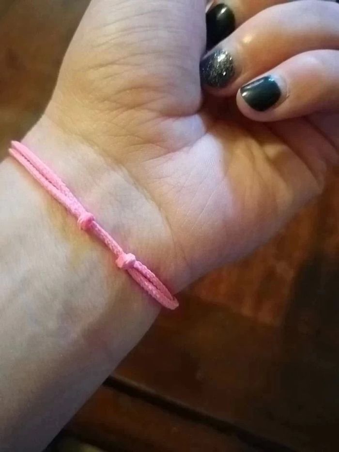 Nacre sur lien coton rose réglable - photo numéro 5