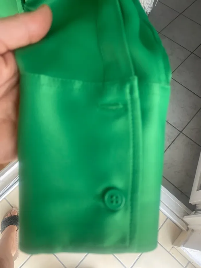 Chemise vert satiné Zara - photo numéro 3