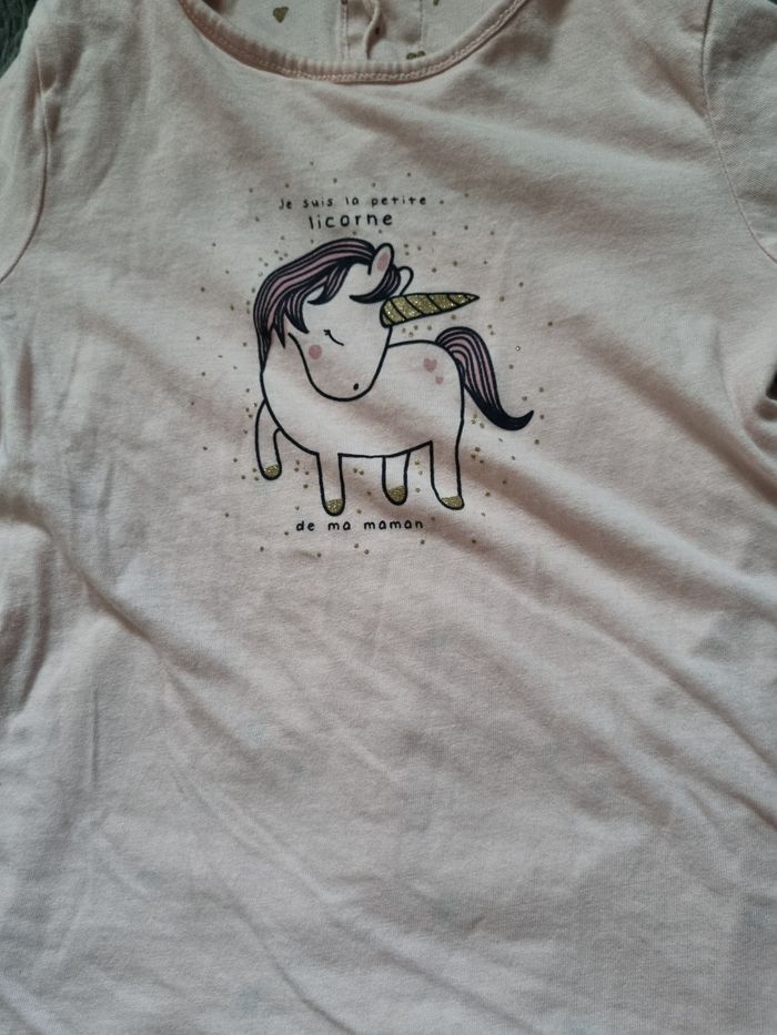 T-shirt rose manches longues réversible 2-3ans - photo numéro 3