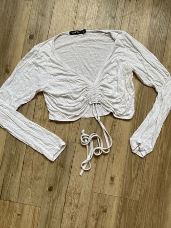 Crop top froncé manche longue T 38 h&m