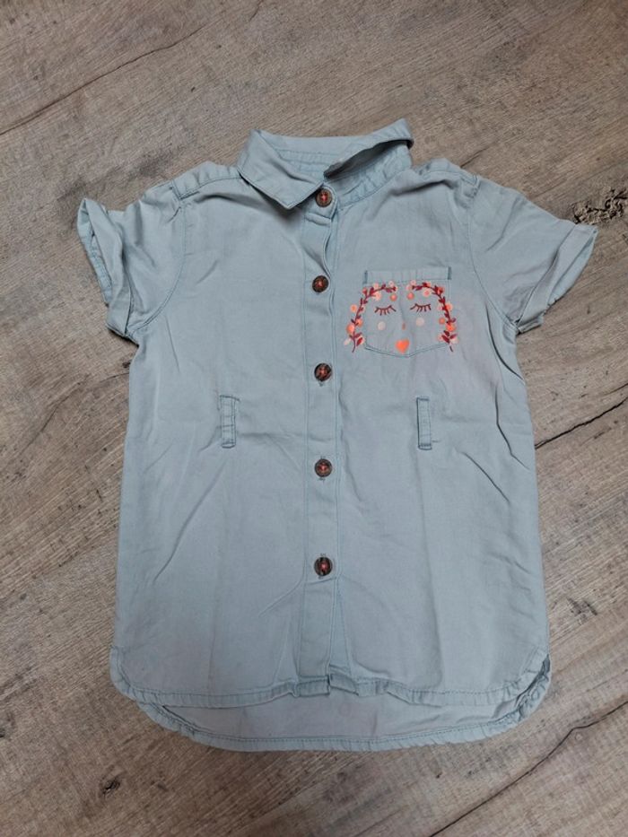 Tunique chemise manche courte fille 12 mois