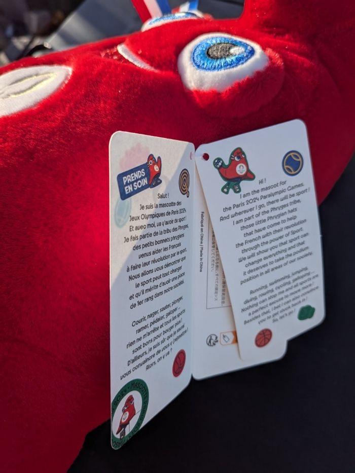 peluche 35 cm jeux olympiques neuf - photo numéro 4