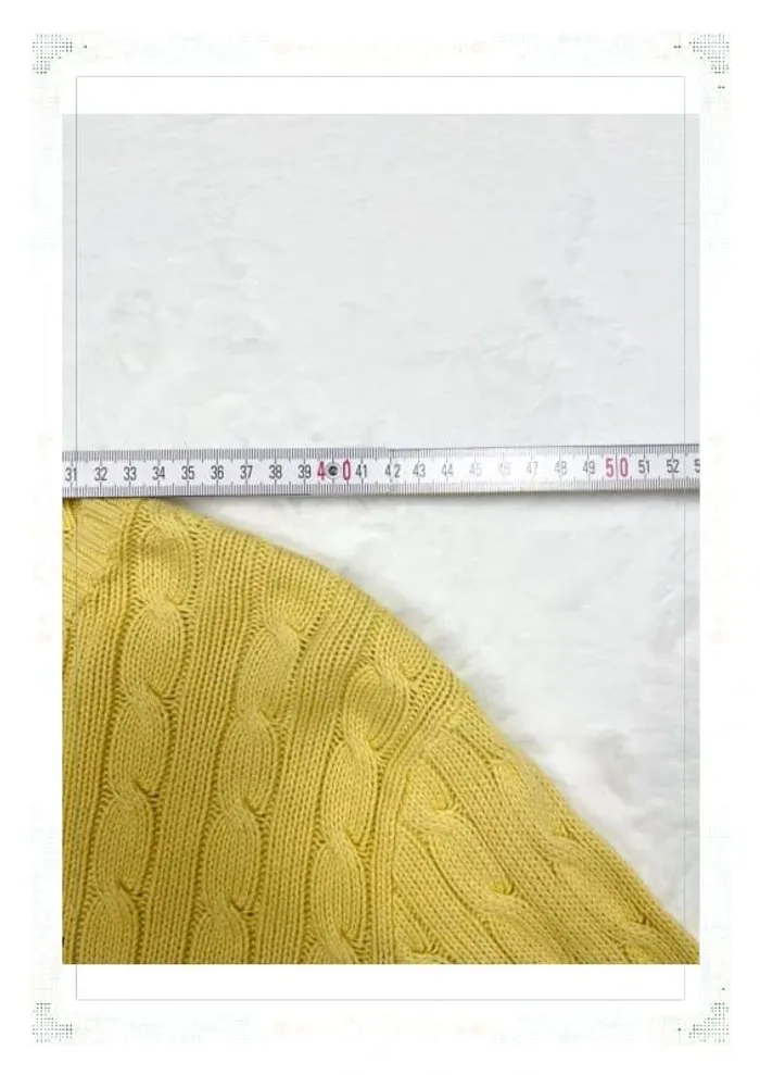 Ralph Lauren pull torsadé jaune femme taille S coton - photo numéro 10