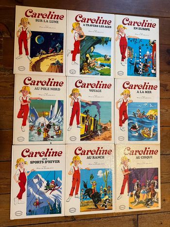 Livres anciens TBE - Lot de 9 bd albums Caroline Hachette Pierre Probst grand format blancs