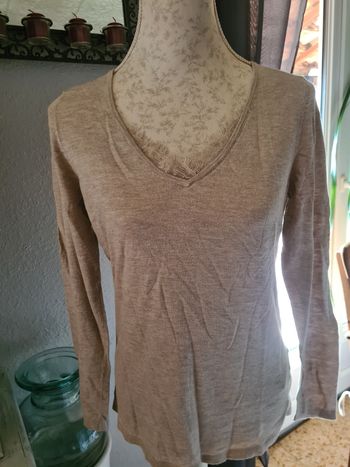 Pull. Femme. Camaïeu. Beige. Taille L. longueur 67