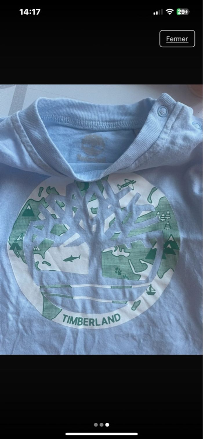 T shirt manche long timberland baby 3/6 mois - photo numéro 3