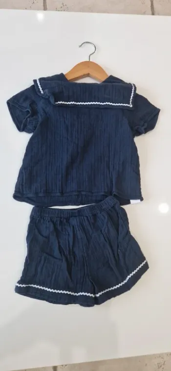 Ensemble petit bateau col rectangle carré 36mois 95 cm