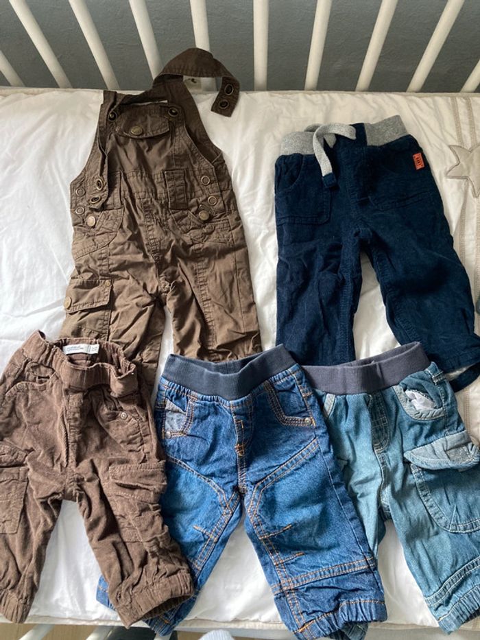 Lot de 5 pantalons et salopettes 3 mois