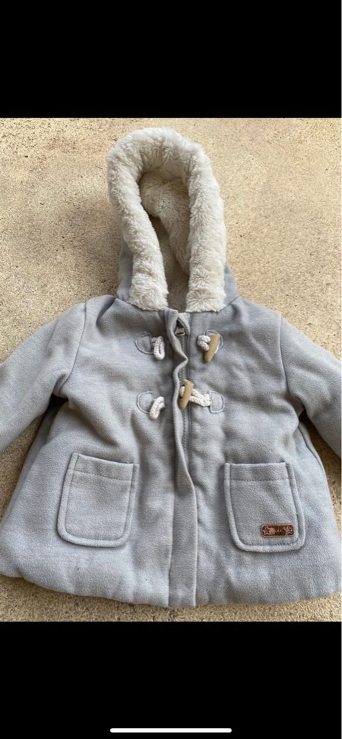 Manteau caban gris et écru kiabi - photo numéro 2