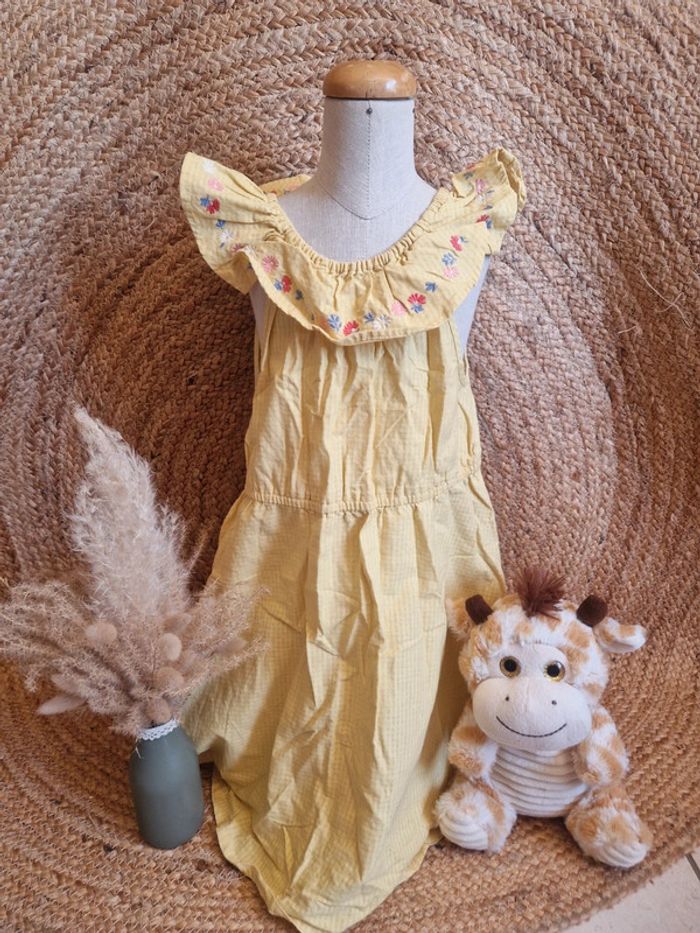 Jolie robe jaune d'été fille sergent major 7 ans