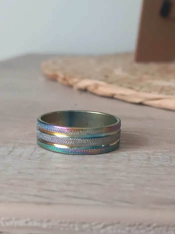 Bague en acier inoxydable taille 21 (66) - photo numéro 6