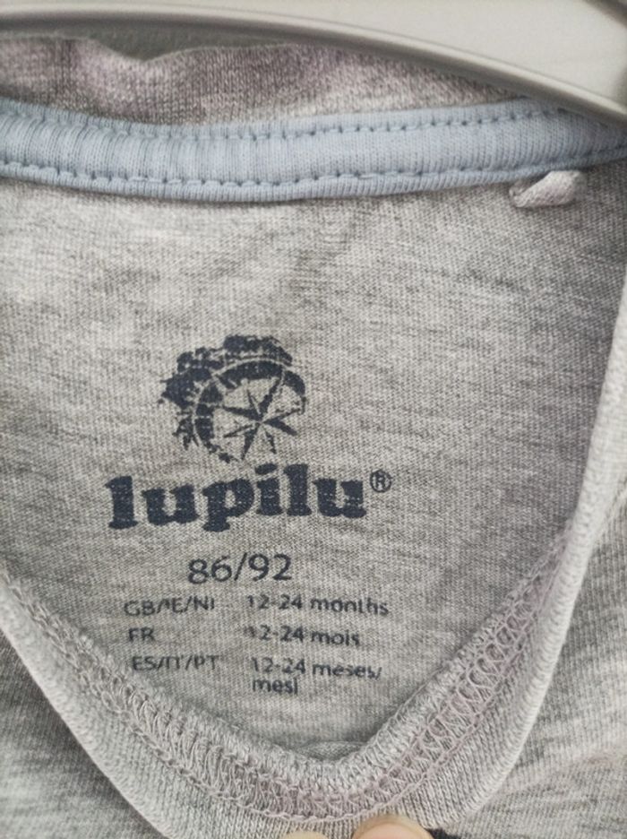 t-shirt manches longues lupilu gris 12-24mois - photo numéro 2