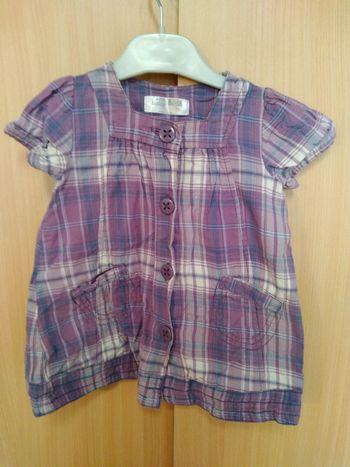 Robe-chemise à carreaux Zara Baby taille 9/12 mois.