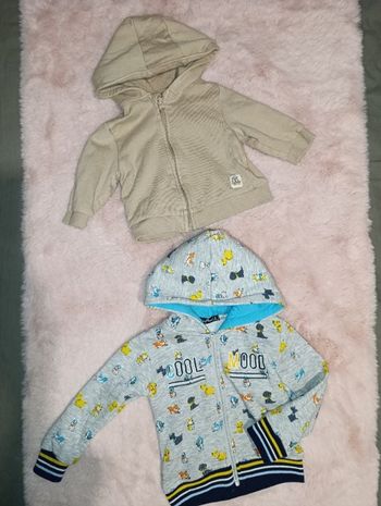 Veste zippée Kiabi et chiens. Gilets à capuche