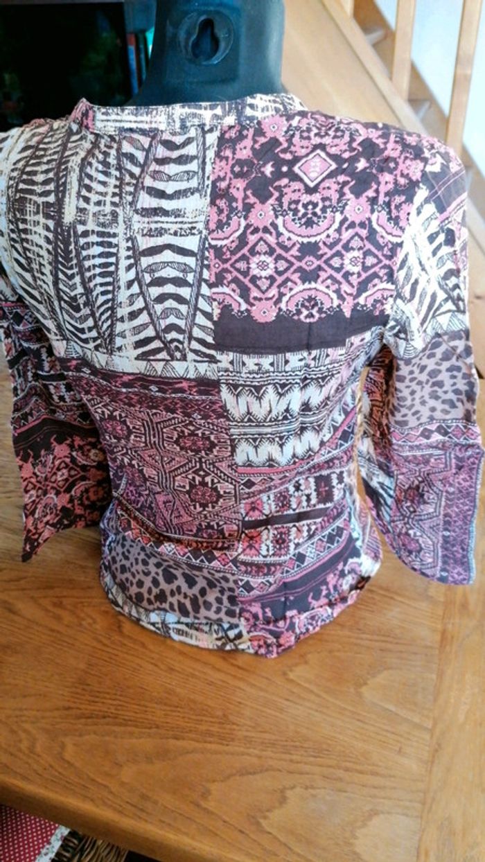 Blouse manche 3/4 imprimé ethnique - photo numéro 3
