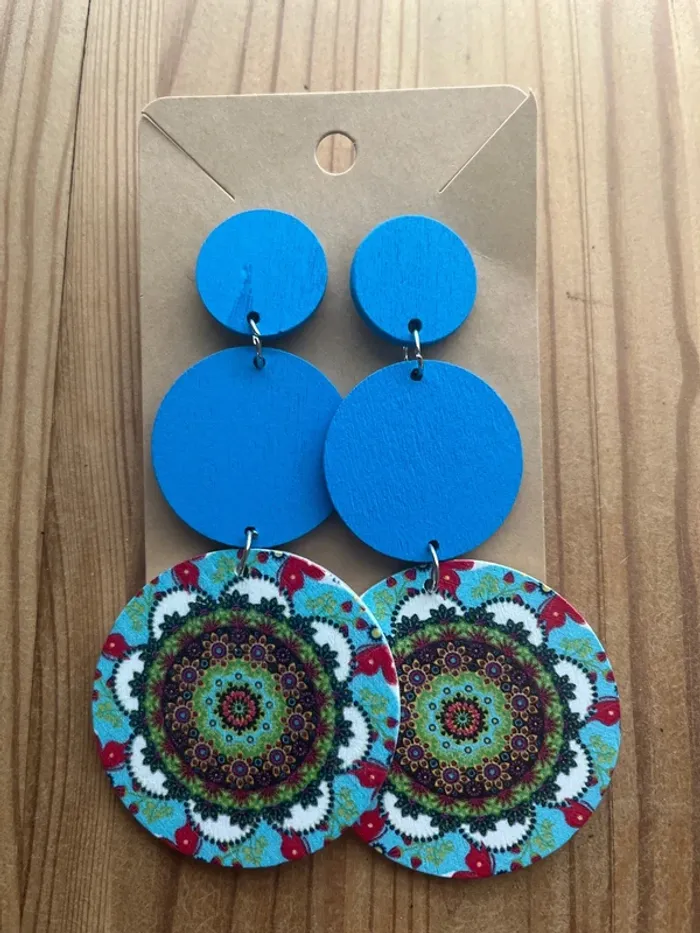 Boucle d’oreille bois