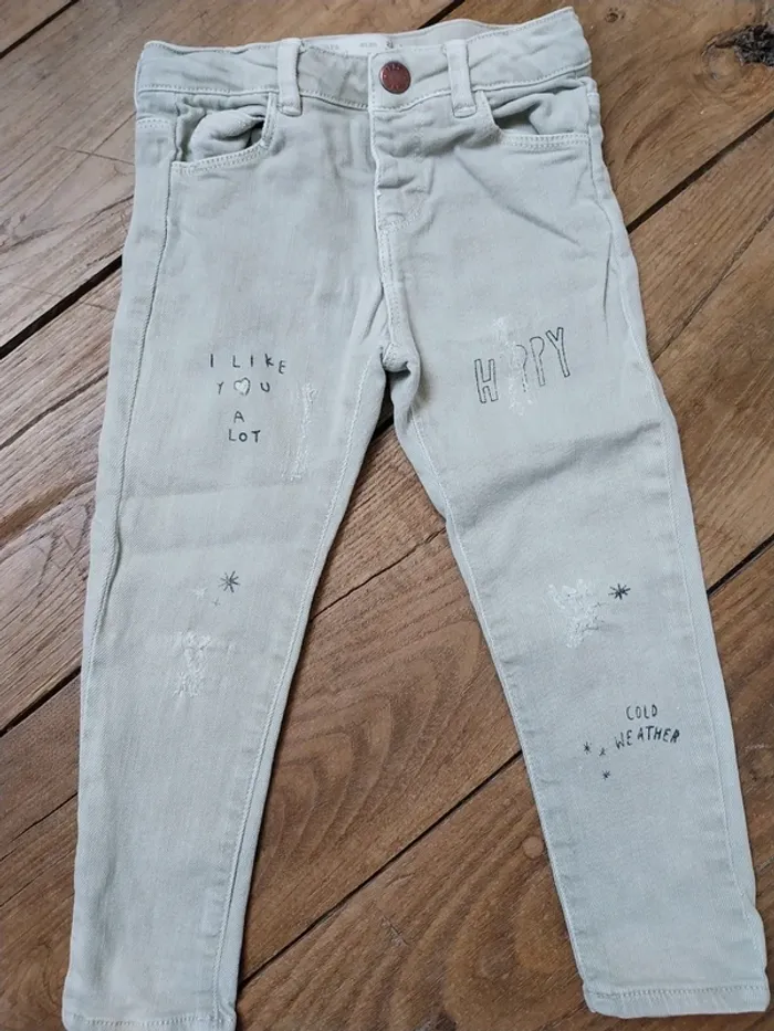 Lot 2 jeans zara 2-3 ans - photo numéro 2