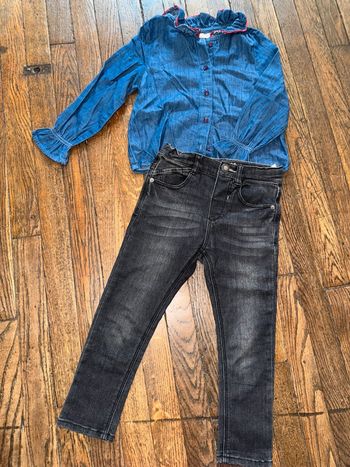 Chemise Monoprix et jeans Zara 3 ans