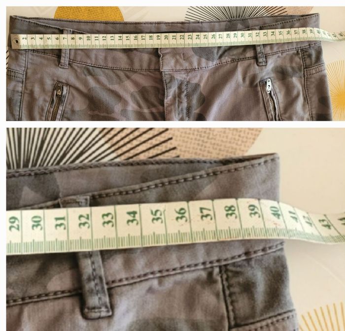 Monoprix Pantalon/Jean Skinny  TFr38 -Imprimé Militaire Tons Gris souris avec 4%Élasthanne en TBE - photo numéro 6