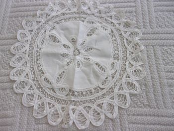 napperon rond blanc diamètre 35 cm