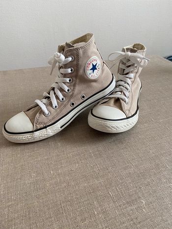 Converses hautes en toile beige taille 34