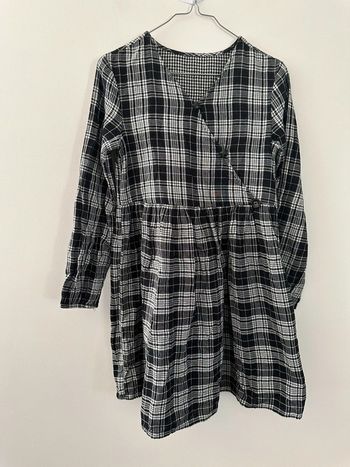 Robe à carreaux babydoll noire et blanche T36 S