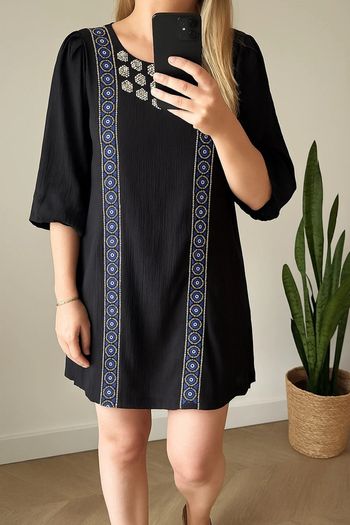 Robe noire brodée See U Soon - Taille M