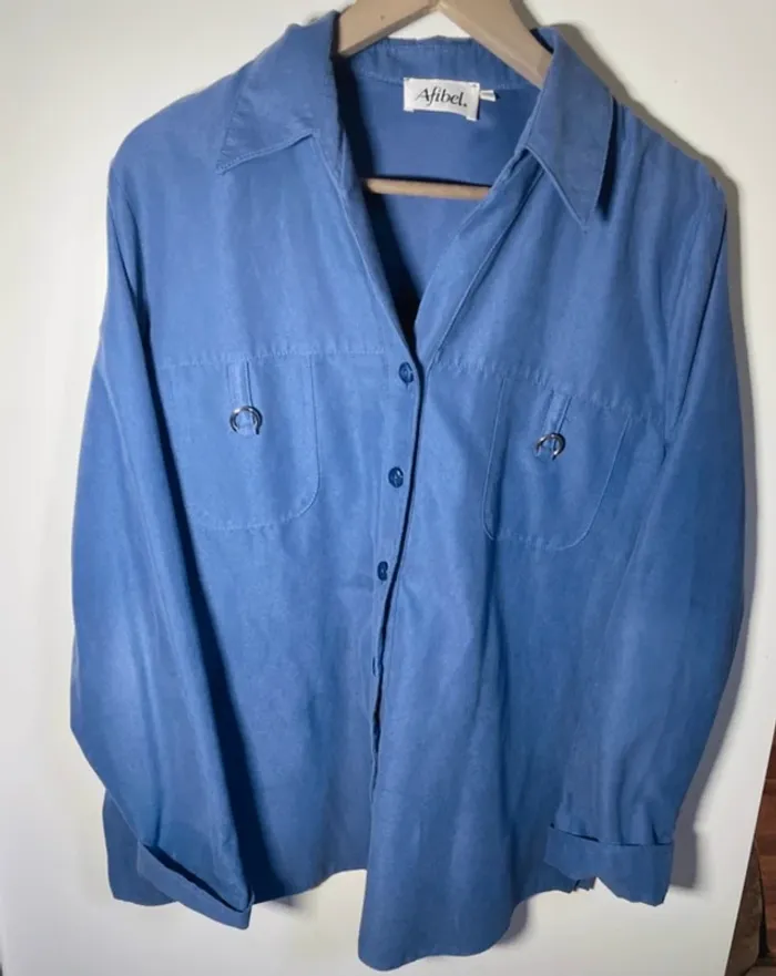 Veste chemise bleu femme taille 44 / afibel