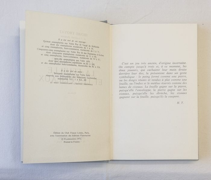 "La pierre, la feuille et les ciseaux " Henri Troyat 1972 - photo numéro 3