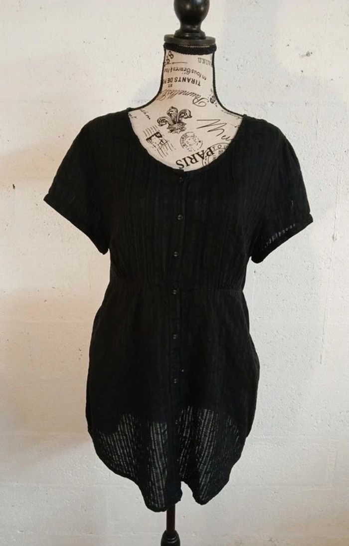 🖤 Blouse noire longue M&S – Taille 46 – Bon état