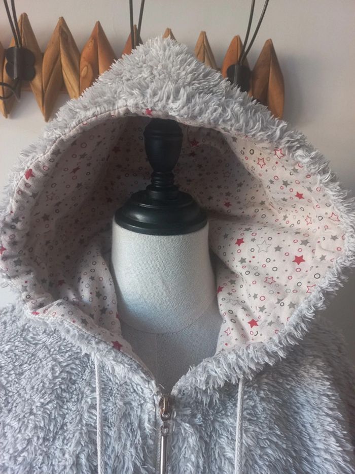 Gilet pyjama à capuche gris - photo numéro 3