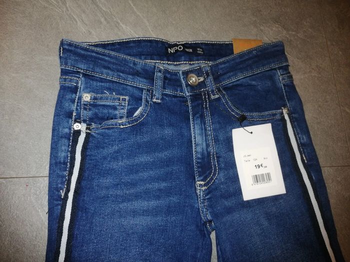 Jeans skinny taille 12 ans neuf taille réglable coupe étroite bas étroit - photo numéro 3