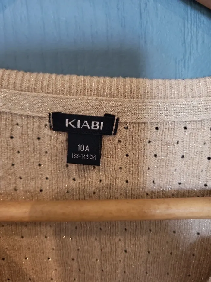Jolie Veste pailletée beige doré kiabi 10 ans - photo numéro 3
