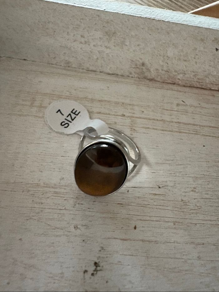 Bague argenté et marron T7 - photo numéro 3