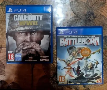 Jeu ps4 call of duty WWII, battleborn