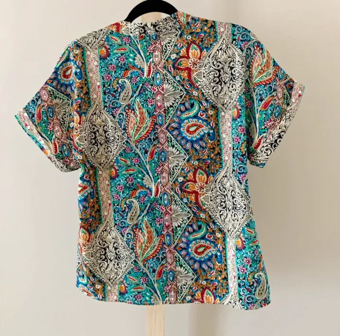 Chemise fluide imprimée ethnique multicolore – Taille S - photo numéro 3