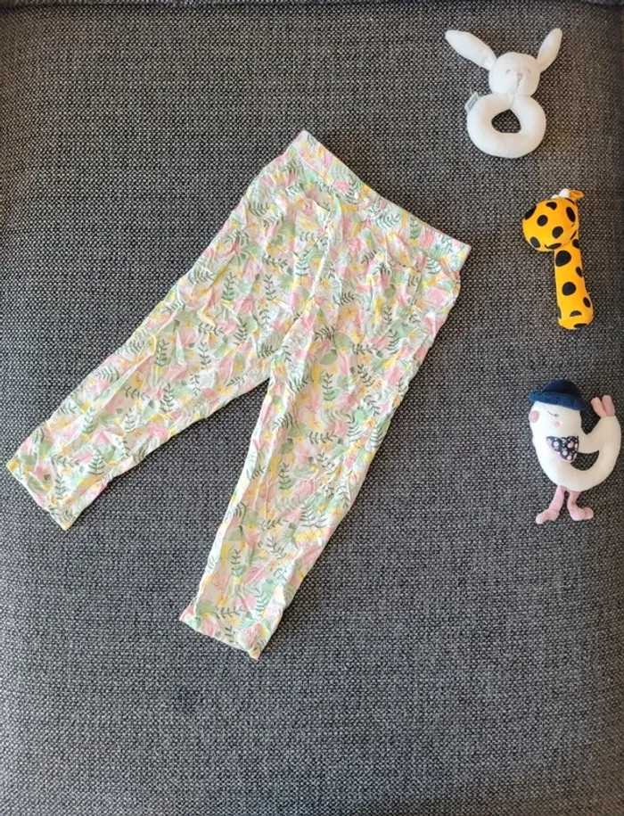 Pantalon fluide fille fleuri 36 mois