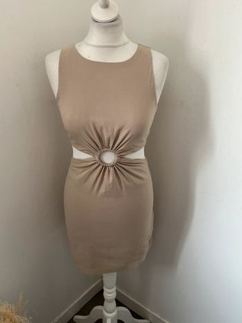 Robe moulante  beige Zara XS