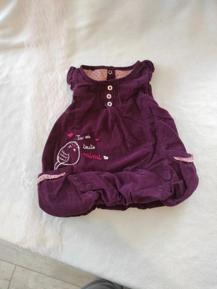 Robe violette velours 3 mois