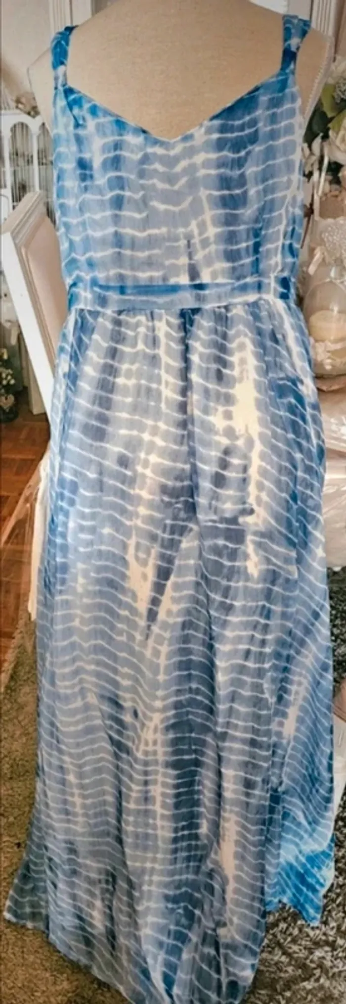 Robe longue bleue tie and dye Jacqueline Riu Taille 44 Neuve - photo numéro 4