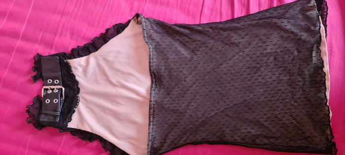 Top dentelle col montant dos nu noir Morgan T 36 - photo numéro 3