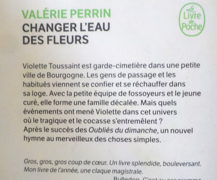 CHANGER L'EAU DES FLEURS de Valérie PERRIN Ed. Le livre de Poche - photo numéro 2