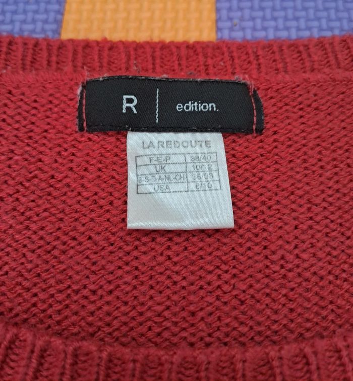 Pull rouge, la redoute, taille M/L (38/40) - photo numéro 3
