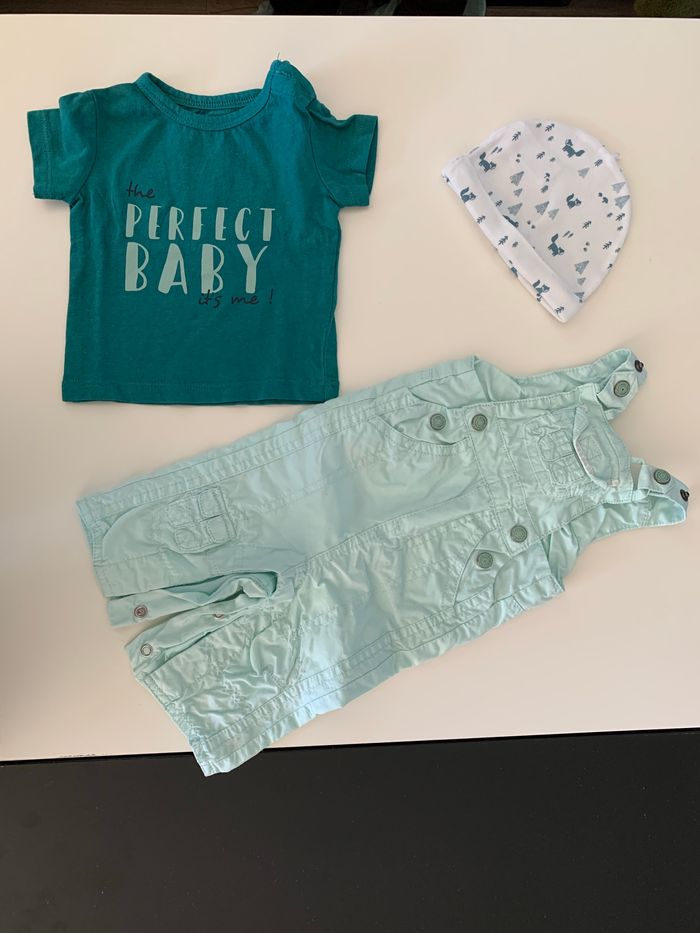 Lot ensemble bleu Perfect baby 1 mois - photo numéro 2